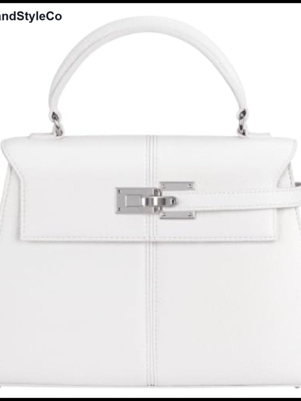 Vegan Leather Top Handle Satchel Bag with Adjustable Strap